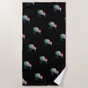 NEW ZEALAND XMAS KIWI PAUA BEACH TOWEL