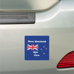 New Zealand & Zealand Flag, Kia Ora /car travel Car Magnet
