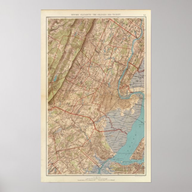 Newark and Elizabeth, New Jersey Poster (Front)