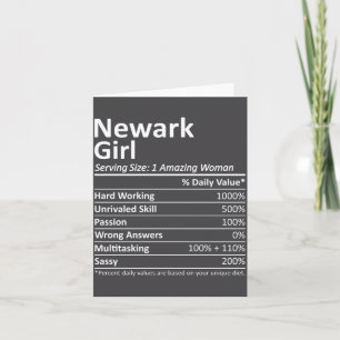 Newark Girl Nj New Jersey Funny City Home Roots _1 Card