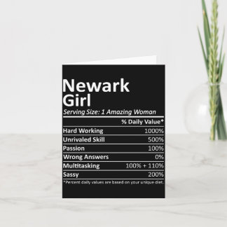 Newark Girl Nj New Jersey Funny City Home Roots Card