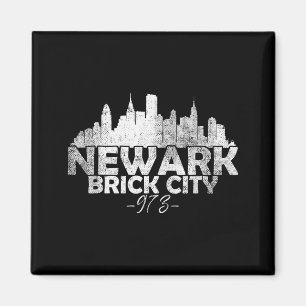 Newark New Jersey Nj Brick City Skyline  Magnet