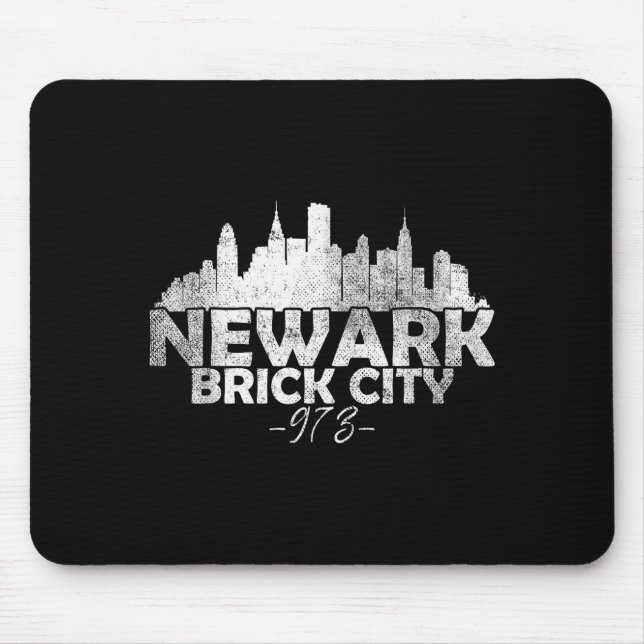 Newark New Jersey Nj Brick City Skyline  Mouse Pad (Front)