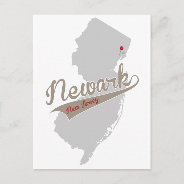 Newark, New Jersey - Pin Map - POSTCARD (Front)