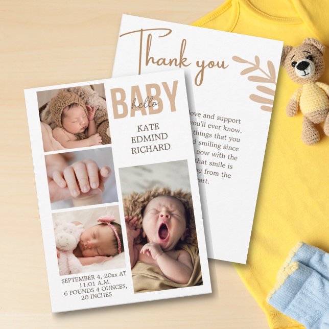 NewBaby Birth Announcement Photo Collage Thank You (Creator Uploaded)
