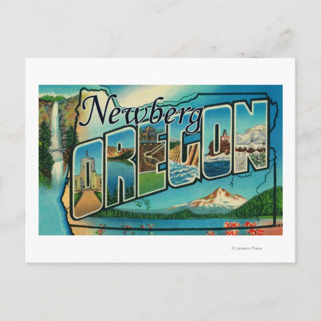 Newberg, Oregon - Large Letter Scenes Postcard (Front)