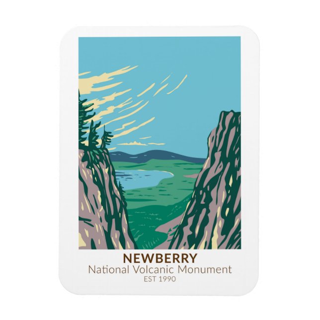 Newberry National Volcanic Monument Oregon Vintage Magnet (Vertical)