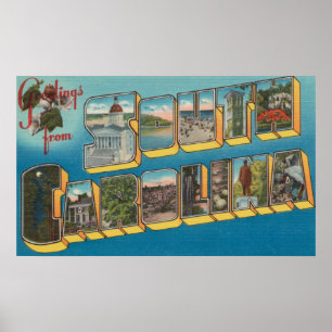 Newberry, South Carolina - Large Letter Scenes Poster