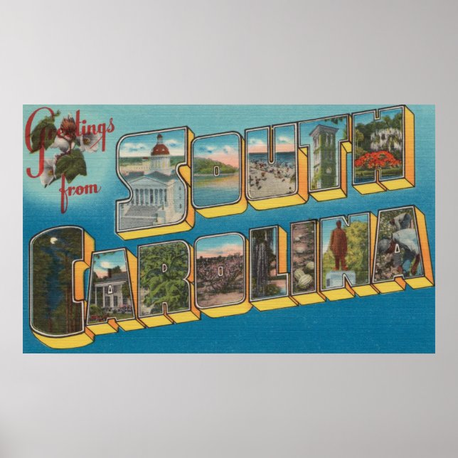 Newberry, South Carolina - Large Letter Scenes Poster (Front)