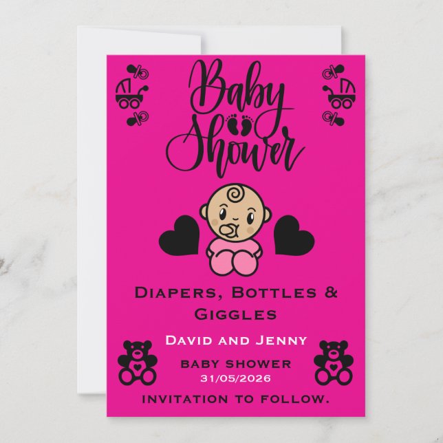Newborn Arrival Celebration Save The Date (Front)