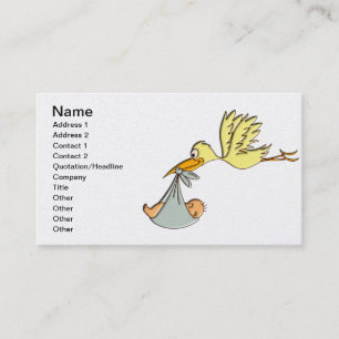 Newborn Baby Arrival - A Flying Stork Delivery Business Card