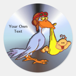 Newborn Baby Arrival - A Stork Delivery Classic Round Sticker