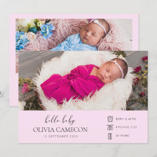 Newborn Baby Birth Announcement Photo Collage