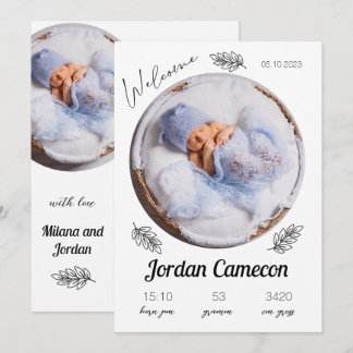 Newborn Baby Birth Announcement Photo Collage