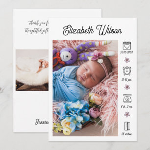 Newborn Baby Birth Announcement Photo Collage
