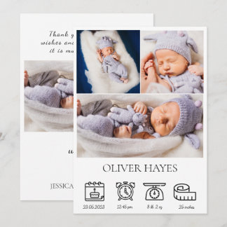 Newborn Baby Birth Announcement Photo Collage