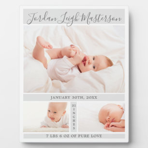 Newborn Baby Birth Stats Nursery Plaque