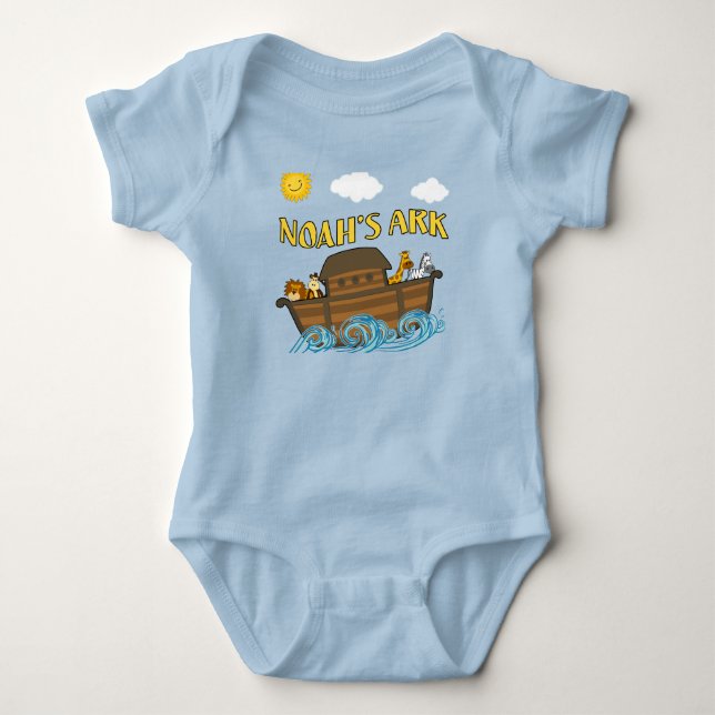 Newborn Baby Boy "Noah" Ark bodysuit  (Front)