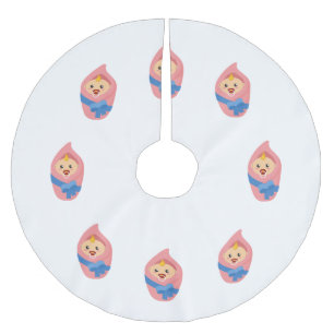 Newborn baby clipart brushed polyester tree skirt