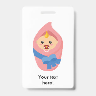 Newborn baby clipart ID badge