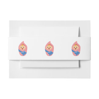 Newborn baby clipart invitation belly band