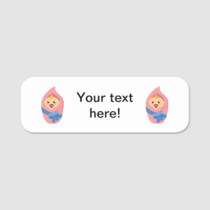 Newborn baby clipart name tag