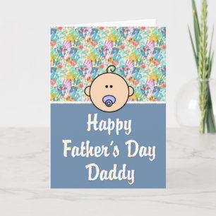 Newborn Baby Face Happy Father's Day Greeting Card