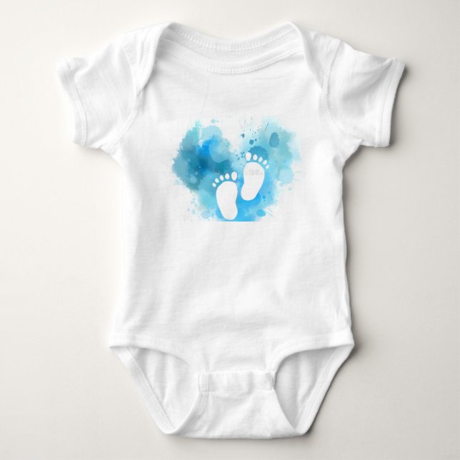 Newborn baby footprint design  bodysuit (Front)