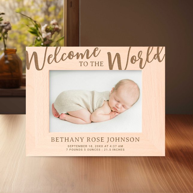 Newborn Baby Gift Birth Stats Etched Frames (Creator Uploaded)