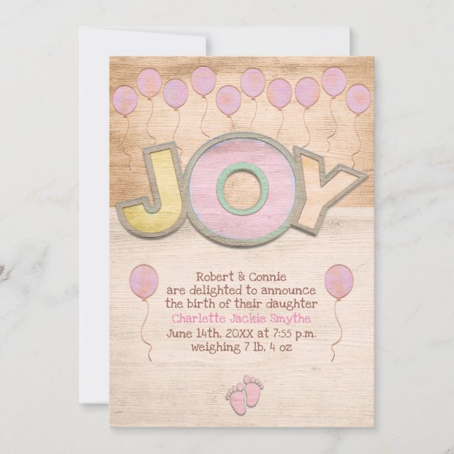 Newborn Baby Girl Announcement (Front)