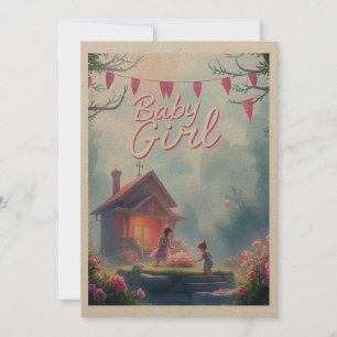 newborn baby girl invitation