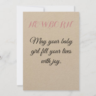 NEWBORN  BABY GIRL INVITATION