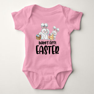 Newborn Baby Girls Easter Outfit Bunny Bodysuit