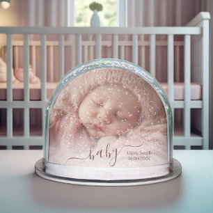 Newborn Baby Keepsake - Photo Personalised Snowglobe