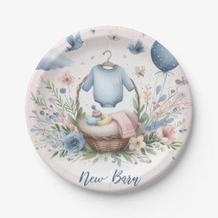 Newborn baby paper plate