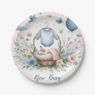 Newborn baby paper plate