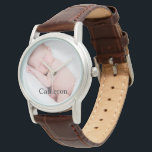 Newborn baby photo and name watch<br><div class="desc">Give her a gift she will cherish and keep,  personalise this women's watch with her favourite photo of baby. Customise the name on this eWatch.</div>
