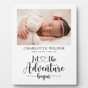 Newborn Baby Photo Birth Stats Plaque