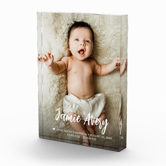 Newborn Baby photo name Script birth stats (Right)