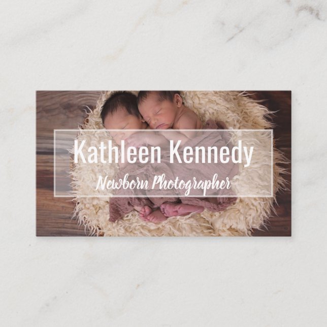 Newborn Baby Photography Modern Minimal Simple Business Card (Front)