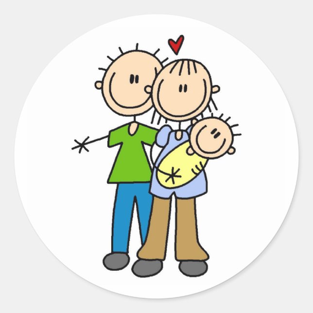 Newborn Baby Stick Figure Sticker (Front)