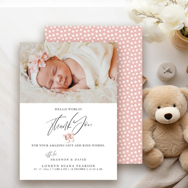 Newborn Baby Thank You Photo Birth Announcement  (Creator Uploaded)