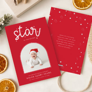 Newborn Baby's First Christmas Birth Announcement
