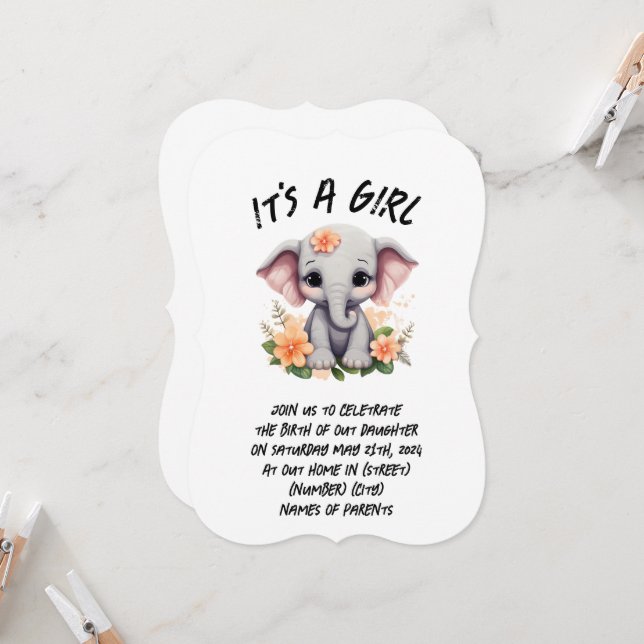 newborn birth announcement cards(customise) (Front/Back In Situ)