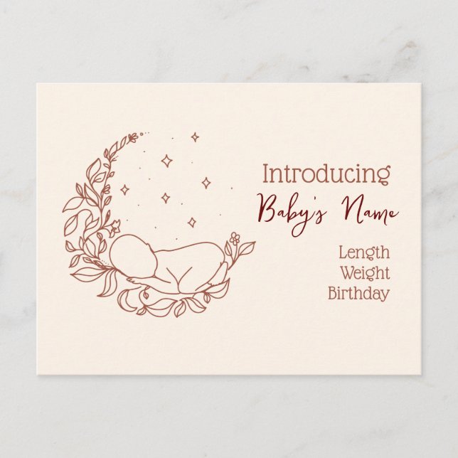 Newborn Birth Announcement Postcard (Front)