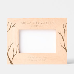 Newborn Birth Details Personalised Etched Frames