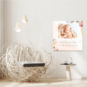 Newborn Birth Stats Photo Canvas Print