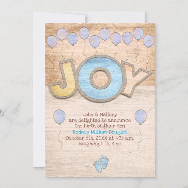 Newborn Boy Boy Announcement (Front)