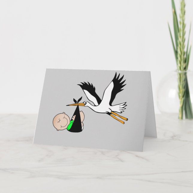 Newborn Delivery by Stork Card (Front)