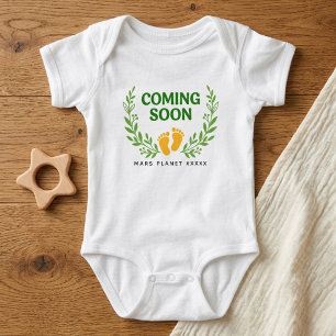 Newborn Feet Coming Soon Pregnancy Announcement Baby Bodysuit